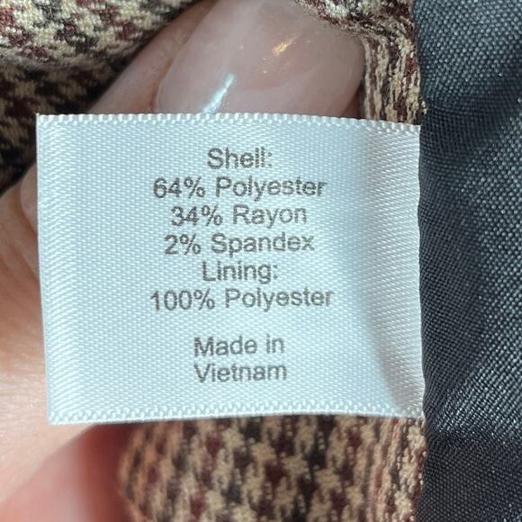 Lane Bryant Womens Bryant Blazer 28 Brown Houndstooth Gold Buttons NWT Academia - Picture 10 of 10